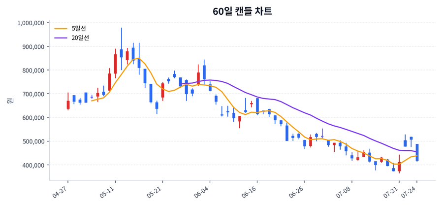 레인보우로보틱스 Price Chart